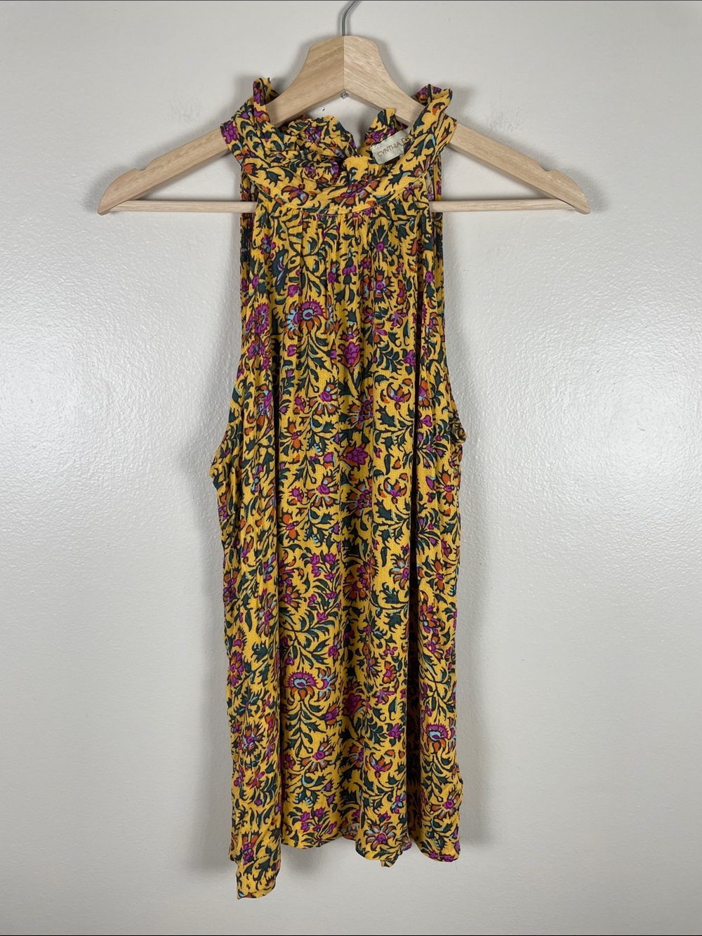 Cynthia Rowley Floral Ruffled Halter Tank. NEW Small